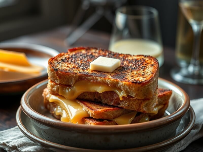 Sourdough Stovetop Grilled Cheese With Sharp Cheddar