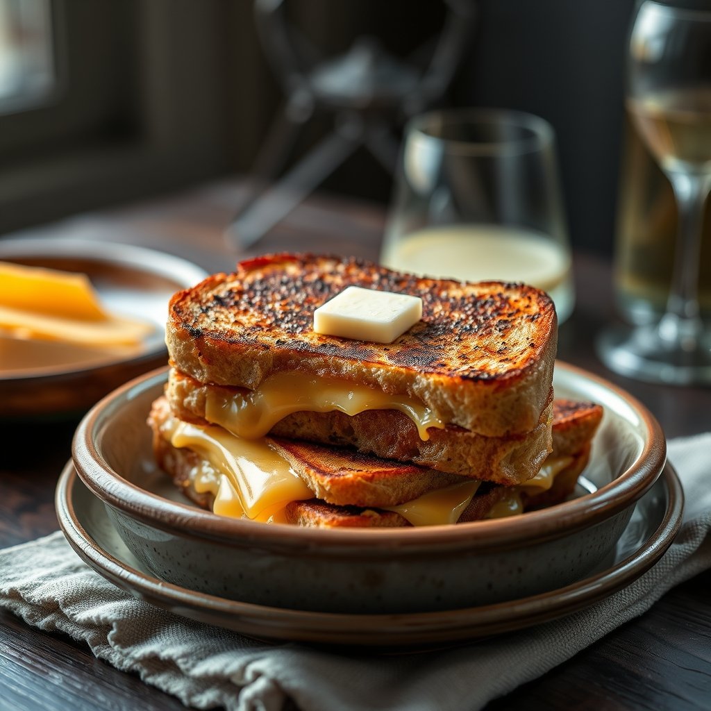 Sourdough Stovetop Grilled Cheese With Sharp Cheddar