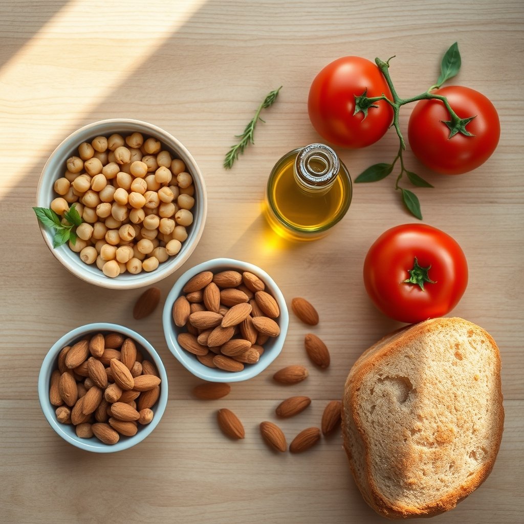 Professional clean featured image representing mediterranean diet food list for article "Mediterranean Diet Food List: A Practical Quick Reference Guide"