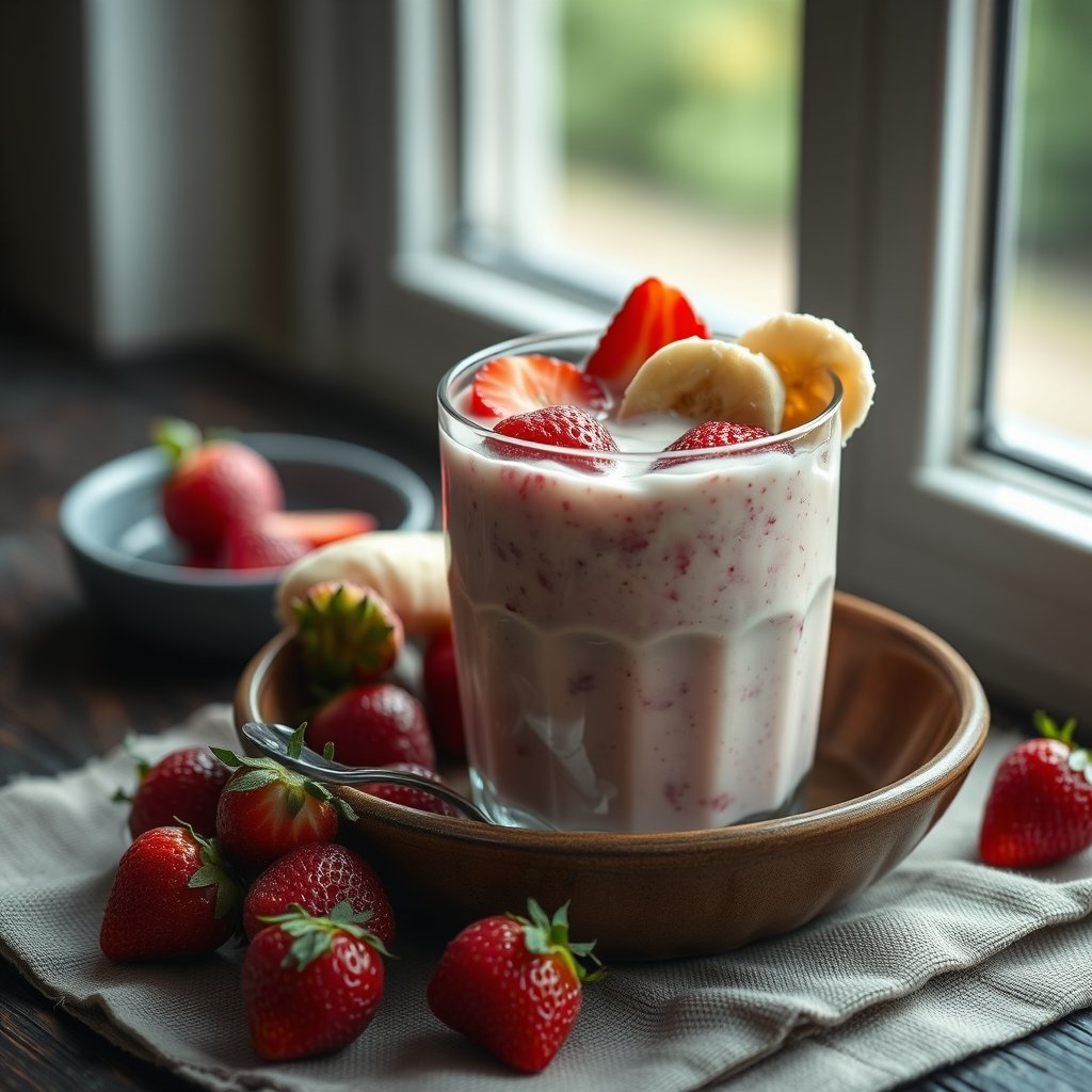 Creamy Greek Yogurt Strawberry Banana Smoothie